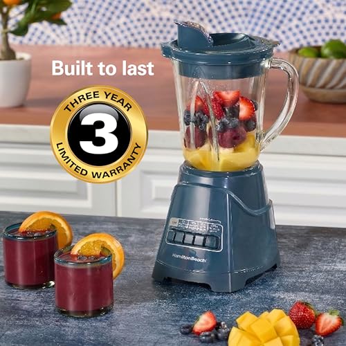 Hamilton Beach Power Elite Blender For Smoothies With Wave Action System | 40 oz. Glass Jar | 12 Functions Including Puree, Crush Ice | 700 Watts | Kitchen Makeover Blue | 58155 - photo 6