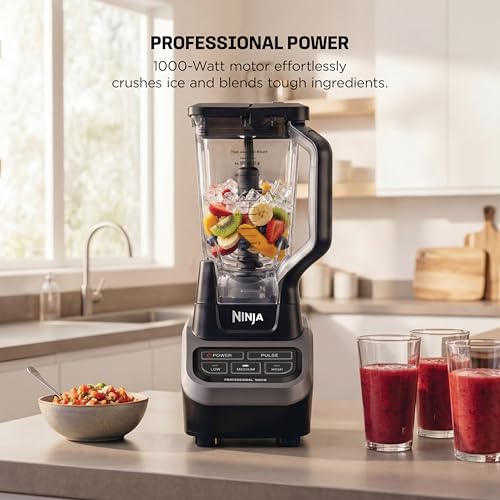 Ninja Professional Blender, 1000W, Total Crushing Tech, 72oz Pitcher, BL610 | 1000W Total Crushing blades crush ice & blend smoothies, sauces. XL 72-oz pitcher for family batches. Dishwasher-safe parts. - photo 2
