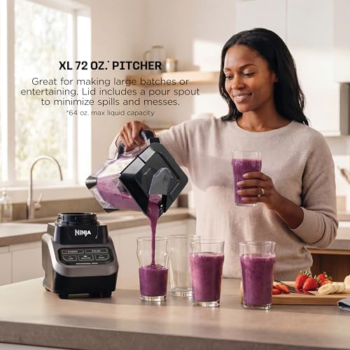 Ninja Professional Blender, 1000W, Total Crushing Tech, 72oz Pitcher, BL610 | 1000W Total Crushing blades crush ice & blend smoothies, sauces. XL 72-oz pitcher for family batches. Dishwasher-safe parts. - photo 4