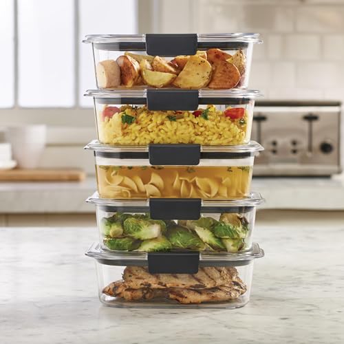 Rubbermaid Brilliance Tritan Plastic Food Storage Containers BPA Free Airtight Lids Ideal for Lunch Meal Prep & Leftovers Set of 5 (3.2 Cup) - photo 6