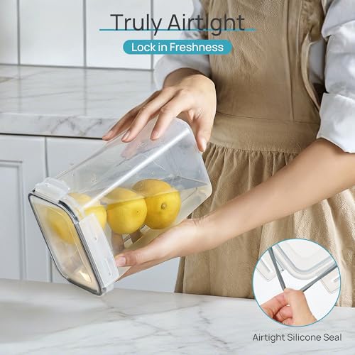 Vtopmart Airtight Food Storage Containers with Lids, 24 pcs, Black | For Cereal Pasta Snack Flour Sugar, BPA Free, Airtight Seal, Multiple Sizes, Dishwasher Safe (Not Lids), Includes 24 Labels - photo 3