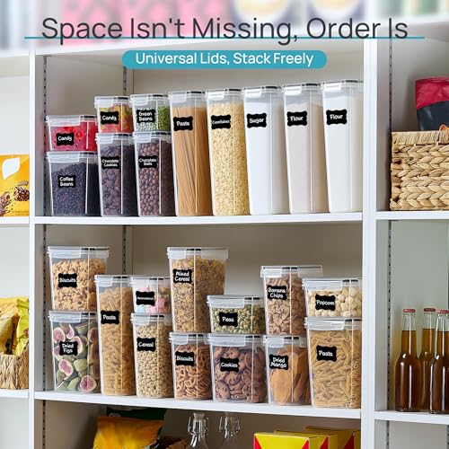 Vtopmart Airtight Food Storage Containers with Lids, 24 pcs, Black | For Cereal Pasta Snack Flour Sugar, BPA Free, Airtight Seal, Multiple Sizes, Dishwasher Safe (Not Lids), Includes 24 Labels - photo 6