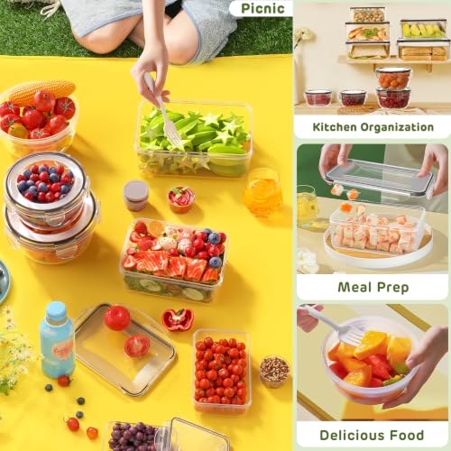 JSCARES 40 PCS Food Storage Containers with Lids Airtight (20 Lids &20 Containers) - Leakproof Meal-Prep Containers for Kitchen Storage Reusable Plastic Microwave/Dishwasher Safe with Labels & Pen - photo 7