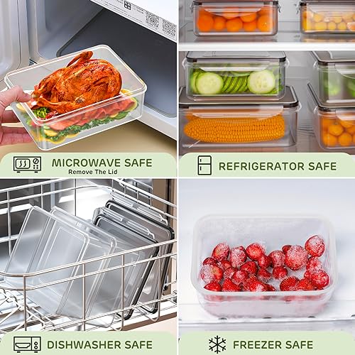 JSCARES 40 PCS Food Storage Containers with Lids Airtight (20 Lids &20 Containers) - Leakproof Meal-Prep Containers for Kitchen Storage Reusable Plastic Microwave/Dishwasher Safe with Labels & Pen - photo 6