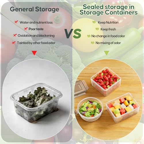 62 PCS Large Food Storage Containers with Lids (31 Lids & 31 Containers) | 85 OZ Airtight Reusable Plastic Leakproof Meal-Prep Container for Kitchen Storage Organization Microwave/Dishwasher Safe - photo 5