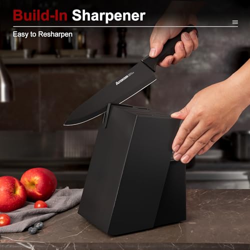 Astercook Knife Set for Kitchen with Block and Sharpener 15pcs German | Stainless Steel Kitchen Utensils Set Dishwasher Safe - photo 4