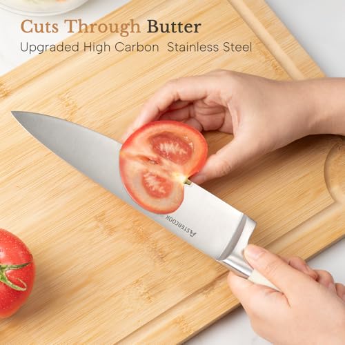 Knife Set,Astercook Kitchen Knife Set with Block 14-Piece Full Tang Stainless Steel Knives with Sharpener Dishwasher Safe and Anti-Slip Ergonomic Handle Utensils Set - photo 2