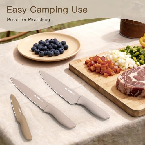 Astercook Knife Set, 13 Pieces Kitchen Knives Set with Healthy Anti-Rust Coating, Dishwasher Safe, Stainless Steel Chef Knife Sets with 6 Blade Guards, Perfect Holiday Gifts for Kitchen - photo 7