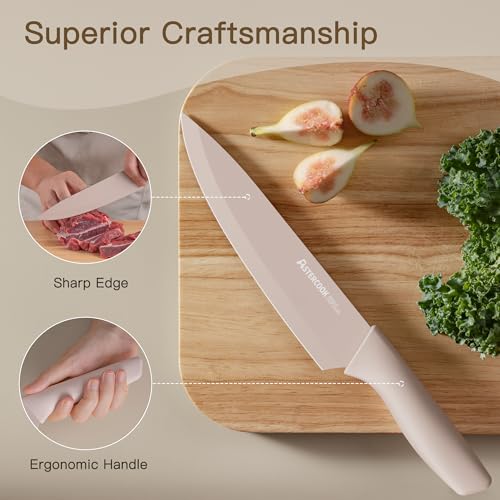Astercook Knife Set, 13 Pieces Kitchen Knives Set with Healthy Anti-Rust Coating, Dishwasher Safe, Stainless Steel Chef Knife Sets with 6 Blade Guards, Perfect Holiday Gifts for Kitchen - photo 9