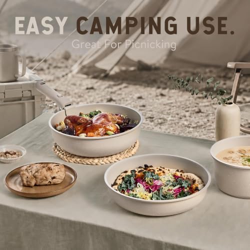 CAROTE 21pcs Pots and Pans Set Non Stick, Detachable Handle Cookware Sets | Stackable Cooking Set, Dishwasher & Oven Safe, Induction Ready, for Kitchen/Apartment/Camping/RV, House Warming Gift - photo 8