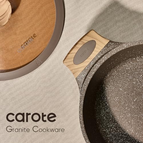 CAROTE 26pcs Pots and Pans Set Non Stick Cookware Sets | Induction Kitchen Cooking Set, Special Texture Design, Ultra Durable, Easy Food Release, Even Heating, with Frying Pans Set - photo 8