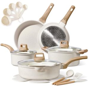 CAROTE 20pcs Pots and Pans Set, Nonstick Cookware Sets | Induction Cooking, Ultra Durable, Easy to Clean, Even Heating, All-Stovetop Compatible, PFOA-Free Kitchen Set
