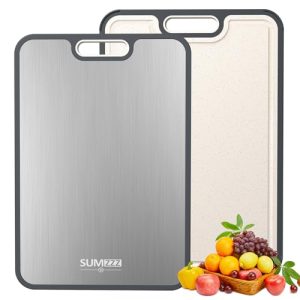 Titanium Cutting Board, Double Sided Chopping Board, Titanium/PP 16”×11” | Food Grade Materials, Separate Prep Surfaces for Raw & Cooked Food, Odor Resistant, Easy to Clean, Durable Kitchen Essential