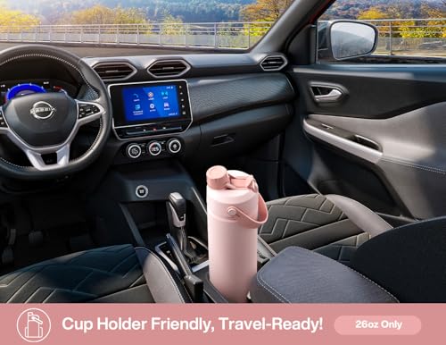 POWCAN 26 oz Insulated Water Bottle with 2-in-1 Straw and Spout Lid, Keep Cold 24H, Leak-Proof, Fits in Car Cup Holder, Stainless Steel Water Bottle for Sports, Travel, and School (Cotton Candy) - photo 4