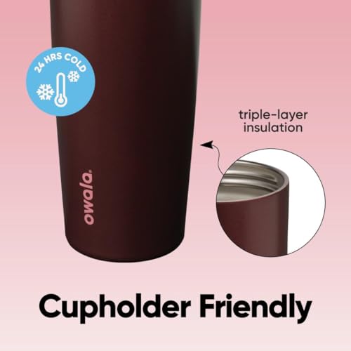 Owala FreeSip Sway Stainless Steel Water Bottle 30 oz Black Cherry - photo 4