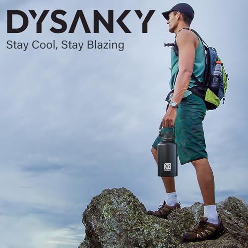 DYSANKY Insulated Water Bottle with Straw Lid & Portable Carrier Bag, 64oz | Thickened Stainless Steel Large Metal Sports Water Jug, Includes Spout Lid, BPA-Free, Half Gallon, Perfect for Gym & Hiking - photo 4