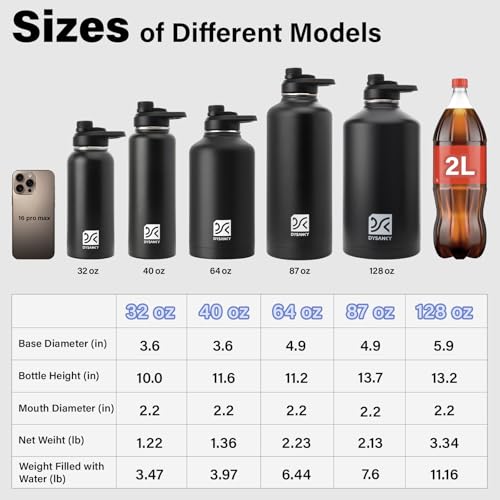 DYSANKY Insulated Water Bottle with Straw Lid & Portable Carrier Bag, 64oz | Thickened Stainless Steel Large Metal Sports Water Jug, Includes Spout Lid, BPA-Free, Half Gallon, Perfect for Gym & Hiking - photo 5