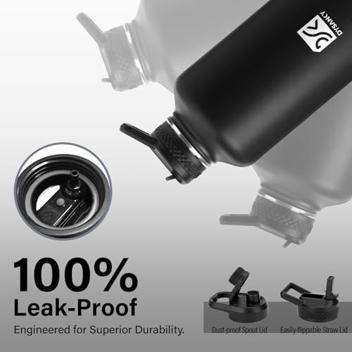 DYSANKY Insulated Water Bottle with Straw Lid & Portable Carrier Bag, 64oz | Thickened Stainless Steel Large Metal Sports Water Jug, Includes Spout Lid, BPA-Free, Half Gallon, Perfect for Gym & Hiking - photo 7