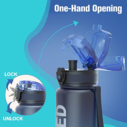 Sahara Sailor Water Bottle 32oz, Tritan Sports Bottle with Time Marker | Bpa Free, Leakproof Wide Mouth With Fast Flow Lid And Cleaning Brush, For Gym School Office Travel, 1 Count - photo 3