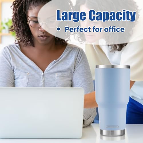D·S 30oz Blue Tumbler Double Wall Vacuum Insulated Travel Coffee Mug | Double Wall Vacuum Suit Cold and Hot Drink Fits in standard car cup holders With Splash-Proof Lid - photo 5