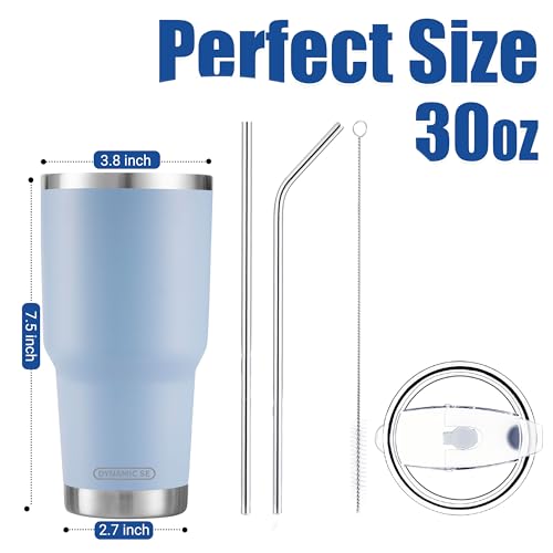 D·S 30oz Blue Tumbler Double Wall Vacuum Insulated Travel Coffee Mug | Double Wall Vacuum Suit Cold and Hot Drink Fits in standard car cup holders With Splash-Proof Lid - photo 2