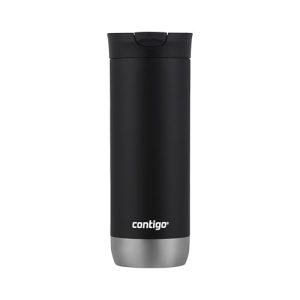 Contigo Huron Vacuum-Insulated Travel Mug, Licorice, 16oz | Leak-Proof Lid, Stainless Steel, Keeps Hot 6 Hrs or Cold 12, One-Handed Drinking, Fits Most Cup Holders